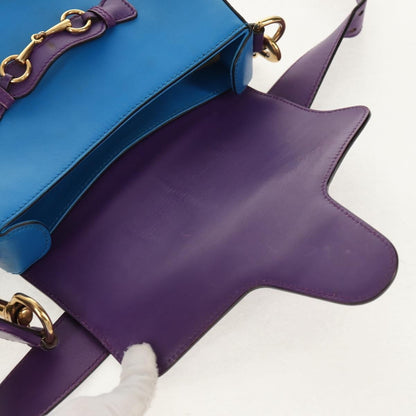 Gucci Lady Web Shoulder Bag Leather, BLUE, LEATHER, Shoulder bag