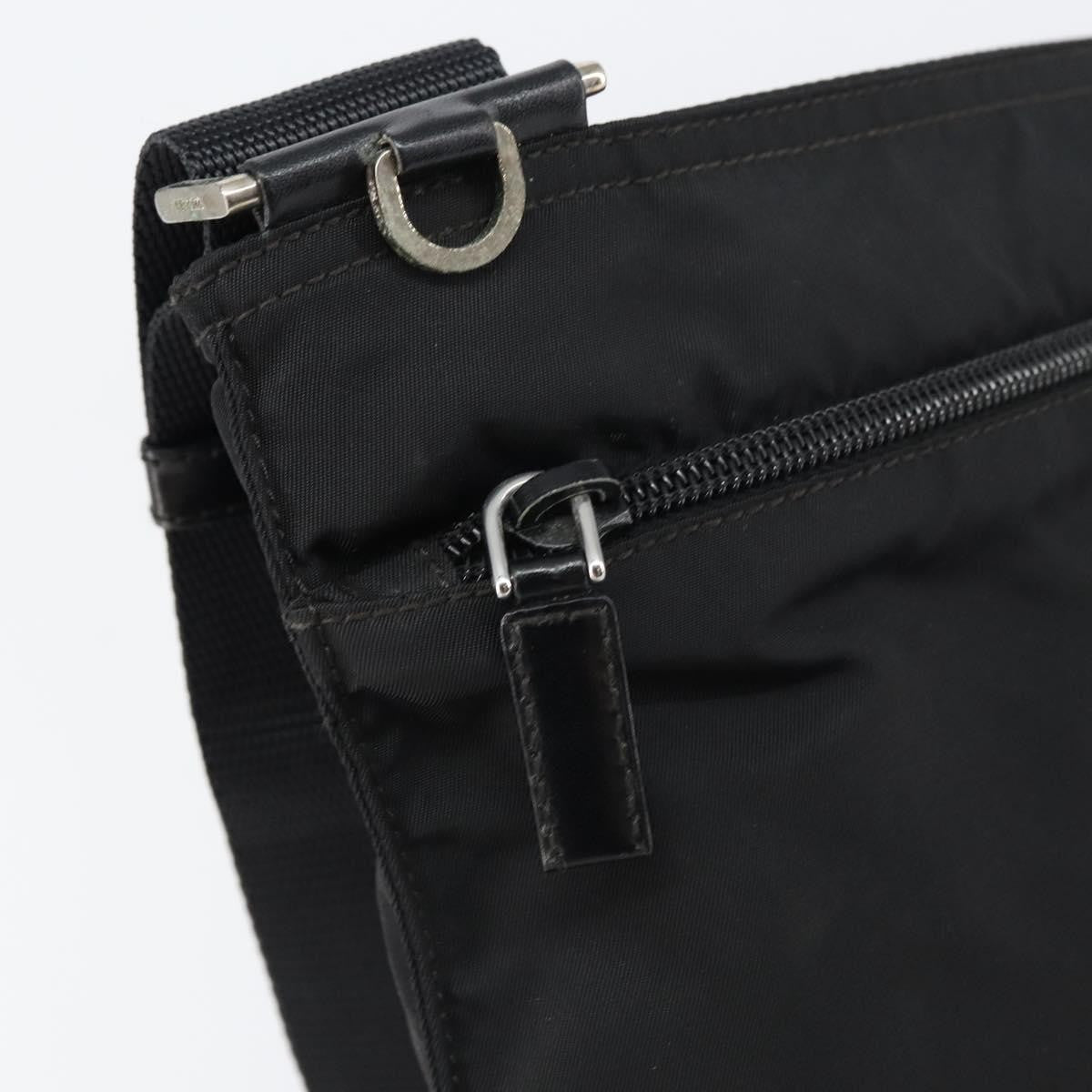 Prada Front Pocket Messenger Bag Tessuto, BLACK, NYLON, Shoulder bag