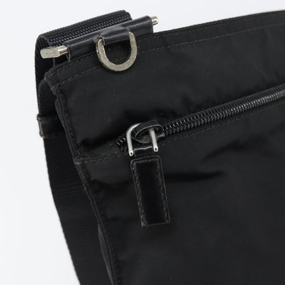 Prada Front Pocket Messenger Bag Tessuto, BLACK, NYLON, Shoulder bag