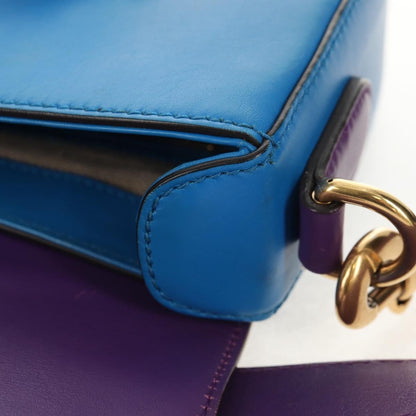 Gucci Lady Web Shoulder Bag Leather, BLUE, LEATHER, Shoulder bag