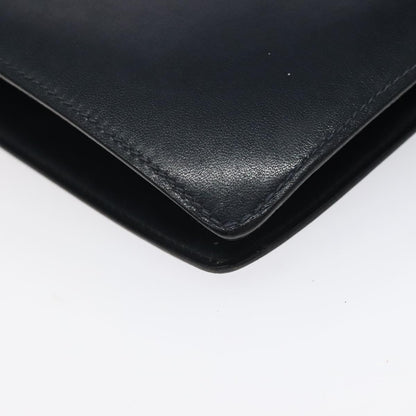 Celine Flap Shoulder Bag Leather, NAVY, LEATHER, Shoulder bag