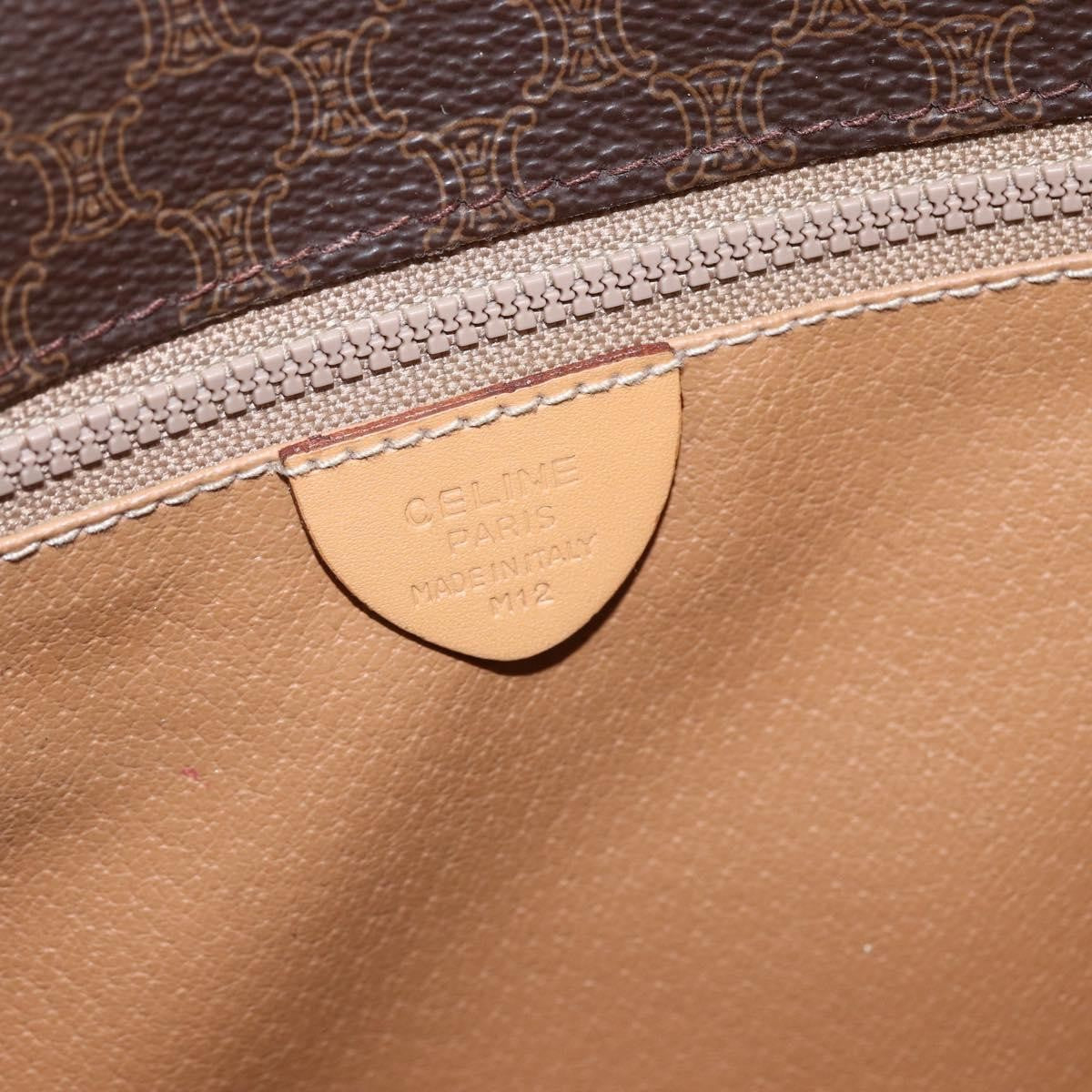 Celine Vintage Macadam Shoulder Bag Canvas and Leather, BROWN, CANVAS, Shoulder bag