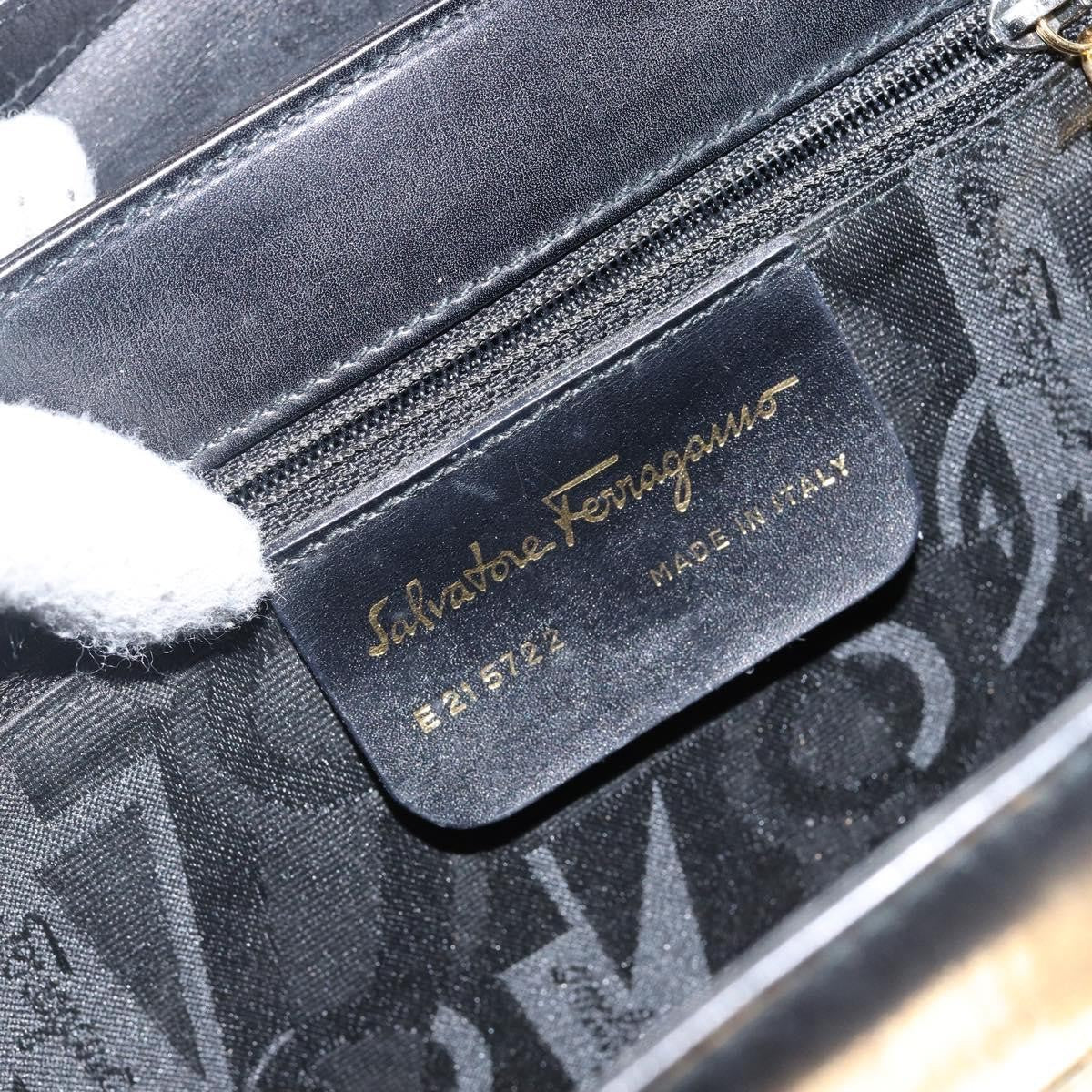 Salvatore Ferragamo Gancini Shoulder Bag Leather, BLACK, LEATHER, Shoulder bag