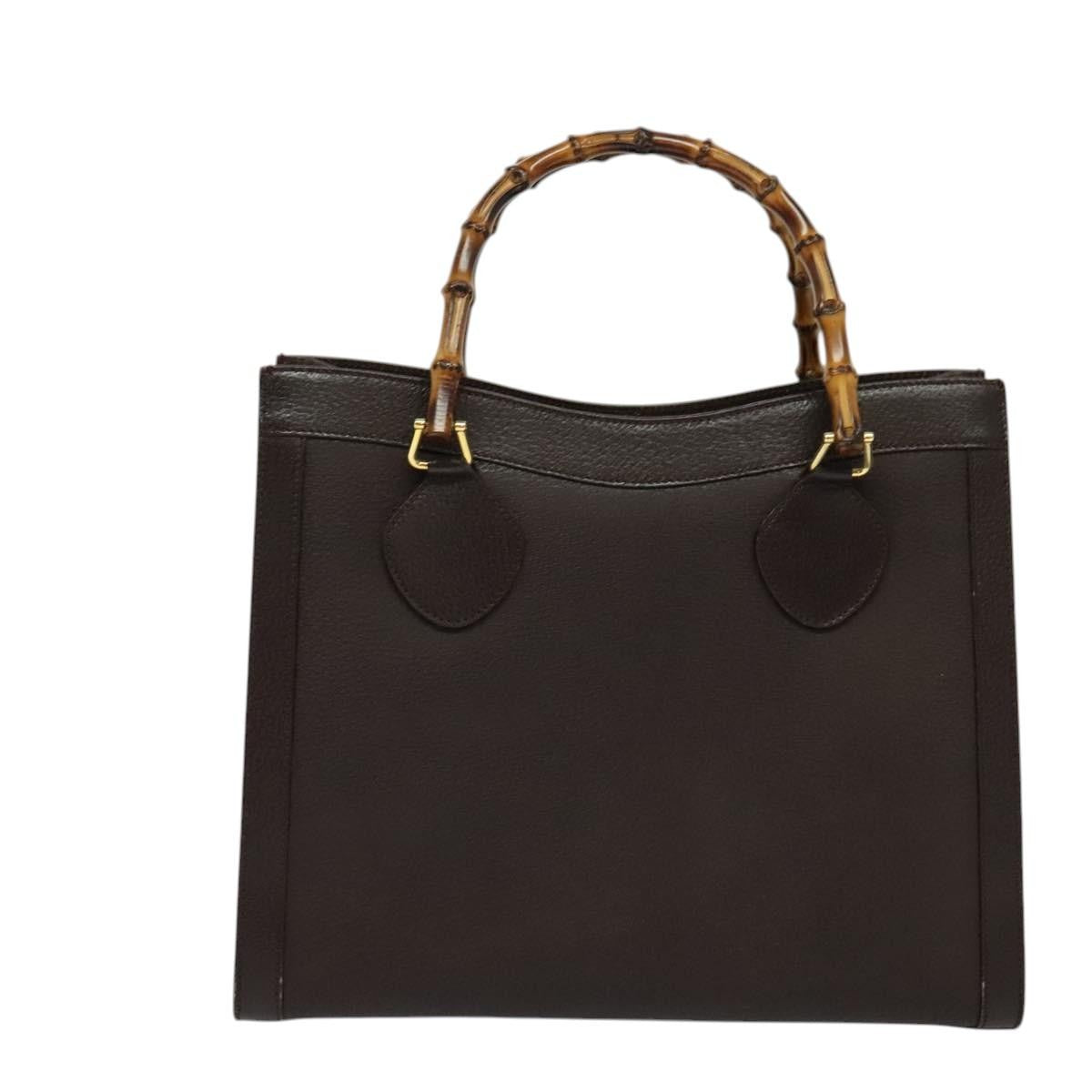 Gucci Bamboo Handle Tote Leather, BROWN, LEATHER, Tote bag