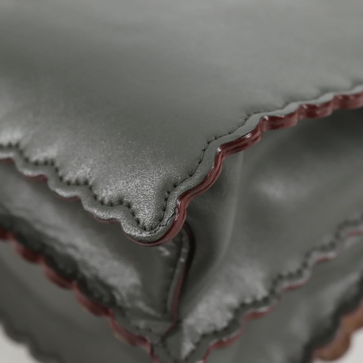 Fendi Kan I Bag Leather, GRAY, LEATHER, Handbag