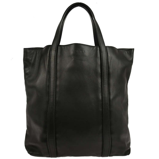 Loewe Vintage Anagram Tote Leather, BLACK, LEATHER, Tote bag