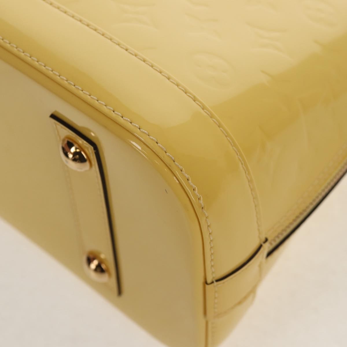 Louis Vuitton Alma Handbag Monogram Vernis, YELLOW, PATENT_LEATHER, Handbag