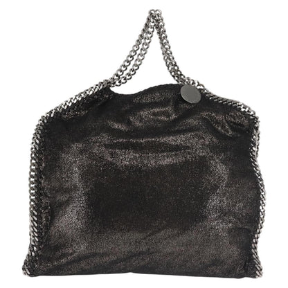 Stella McCartney Falabella Fold Over Bag Faux Suede, BLACK, SYNTHETIC, Crossbody bag