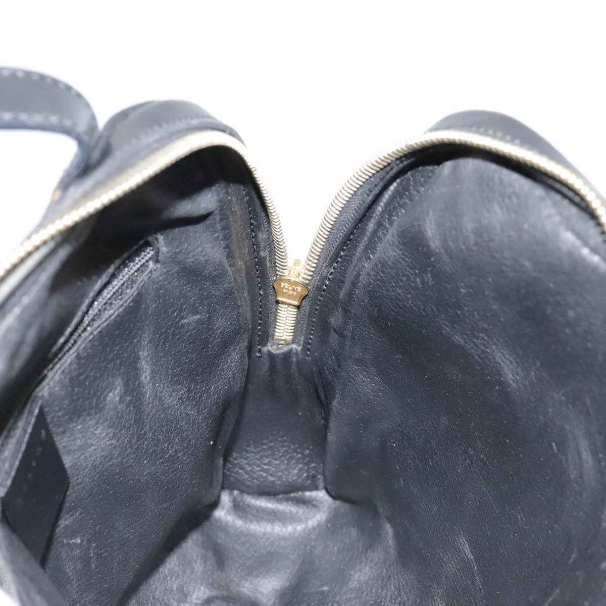 Celine Vintage Macadam Backpack Canvas and Leather, BLACK, CANVAS, Backpack