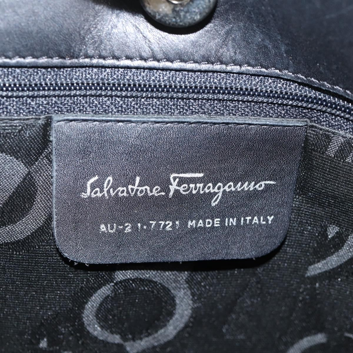 Salvatore Ferragamo Vala Shoulder Bag Nylon, BLACK, CANVAS, Shoulder bag