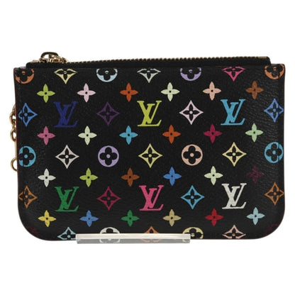 Louis Vuitton Pochette clés NM Monogram Multicolor Canvas, BLACK, CANVAS, Wallets