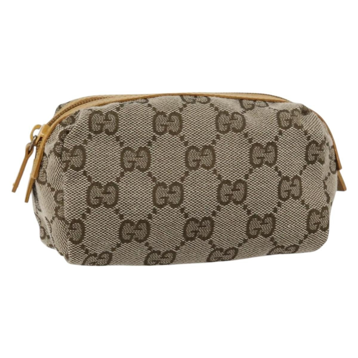 Gucci Vintage Toiletry Pouch GG Canvas, BEIGE, CANVAS, Clutche & pouche