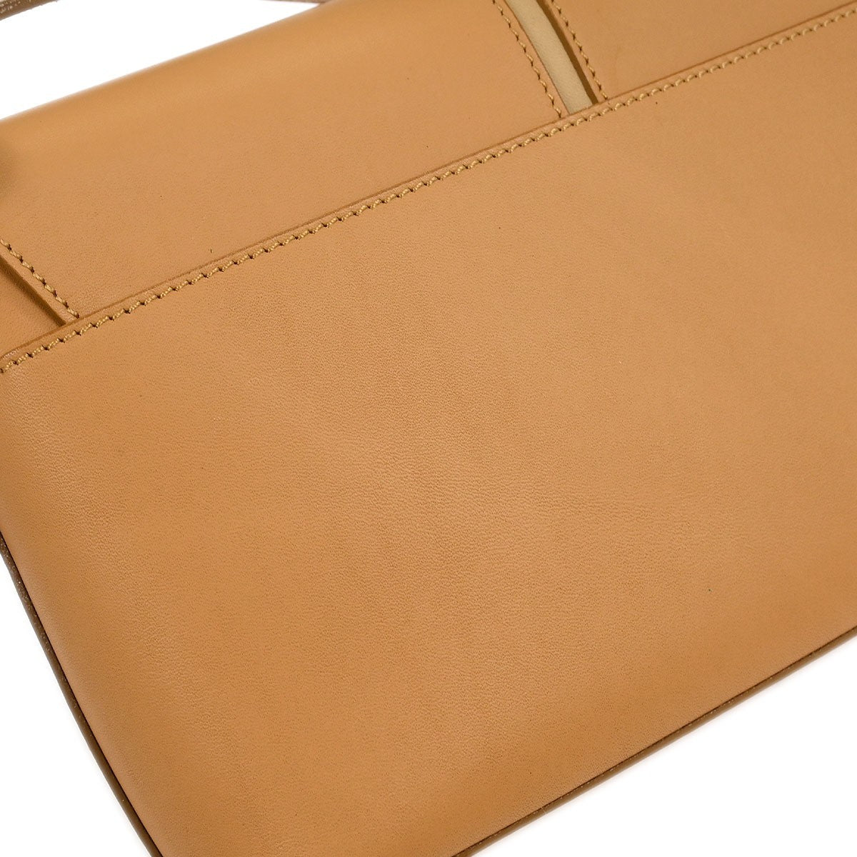 Burberry Vintage Shoulder Bag Leather, BEIGE, LEATHER, Shoulder bag