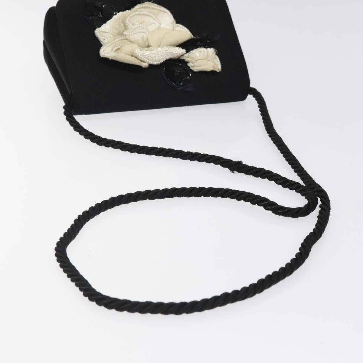 Chanel Vintage Camellia Flap Crossbody Bag Silk, BLACK, SILK, Shoulder bag