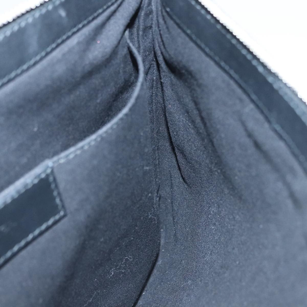 Balenciaga Navy Zip Pouch Canvas and Leather, BLACK, CANVAS, Clutche & pouche