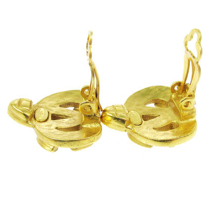 Chanel CC logo heart Gold-plated, GOLD, GOLD_PLATED, Earrings