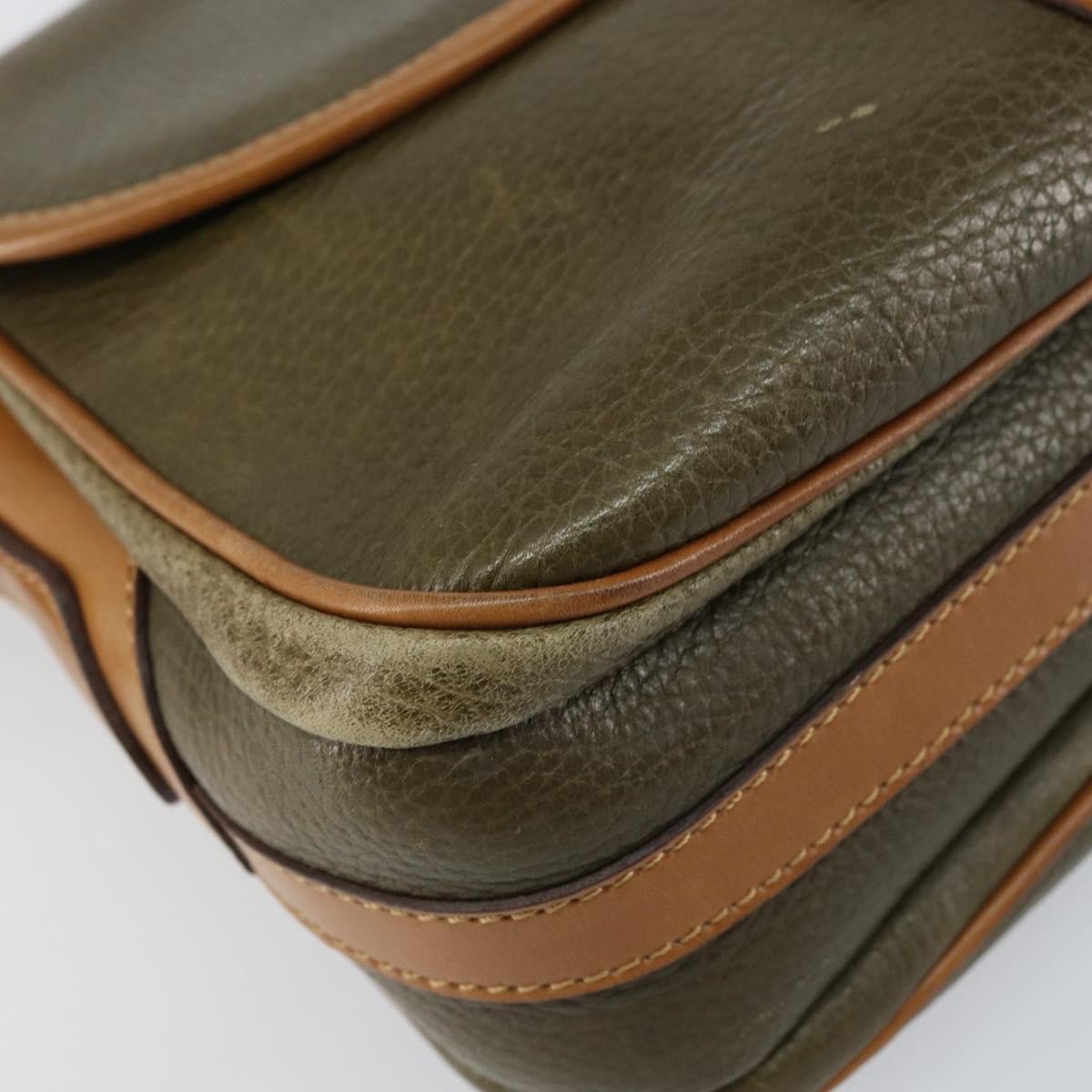 Celine Vintage Shoulder Bag Leather, KHAKI, LEATHER, Shoulder bag