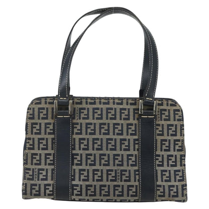Fendi Vintage Satchel Zucchino Canvas, NAVY, CANVAS, Handbag