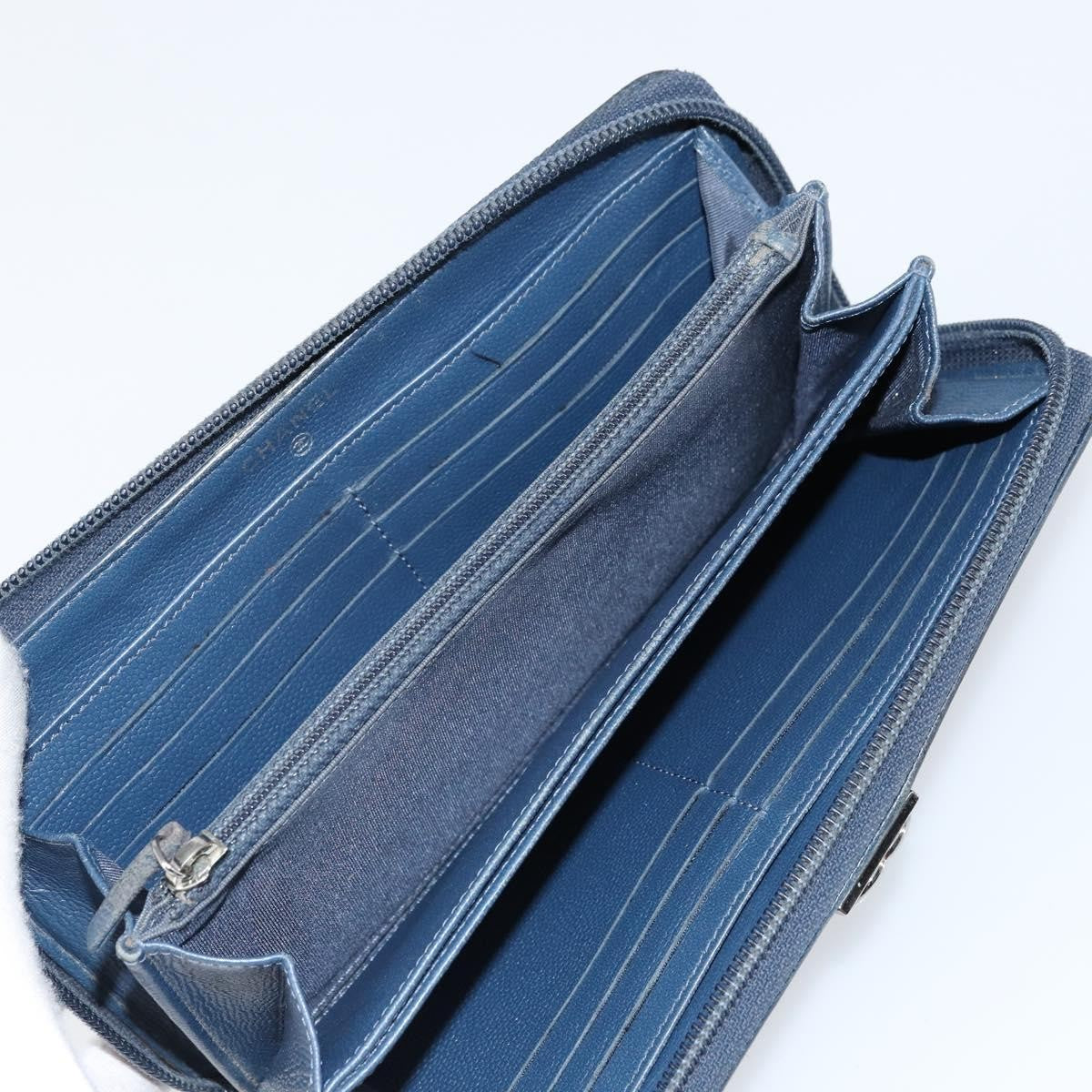 Chanel Boy Yen Wallet Quilted Lambskin, NAVY, LEATHER, Wallets