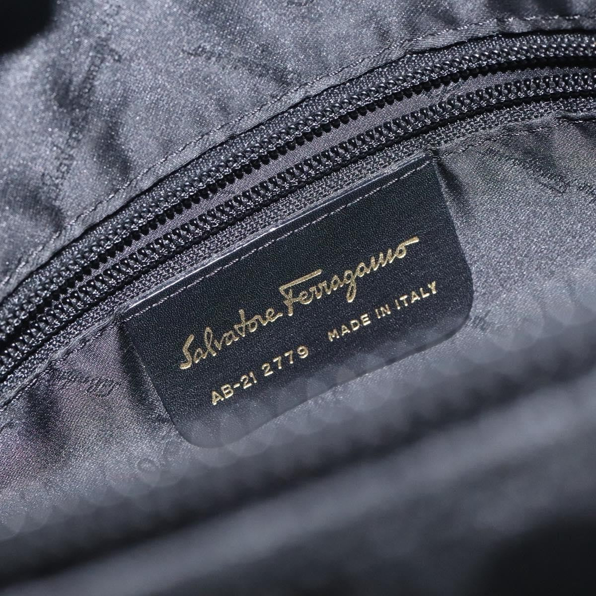 Salvatore Ferragamo Gancini Shoulder Bag Canvas, BLACK, CANVAS, Shoulder bag