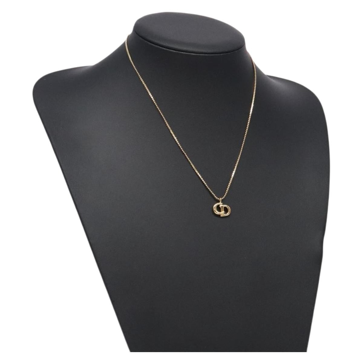 Christian Dior CD Pendant Necklace Gold-plated, GOLD, METAL, Necklace