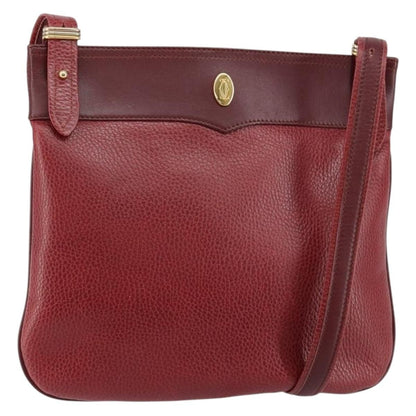 cartier Must de Cartier Shoulder Bag Leather, BURGUNDY, LEATHER, Shoulder bag