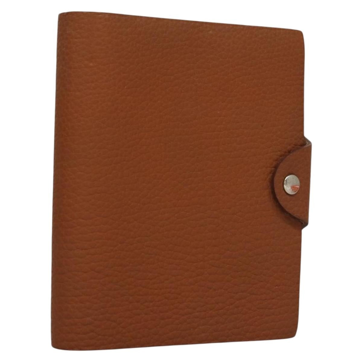 Hermes Ulysse Agenda Cover Leather, BROWN, LEATHER, Clutche & pouche