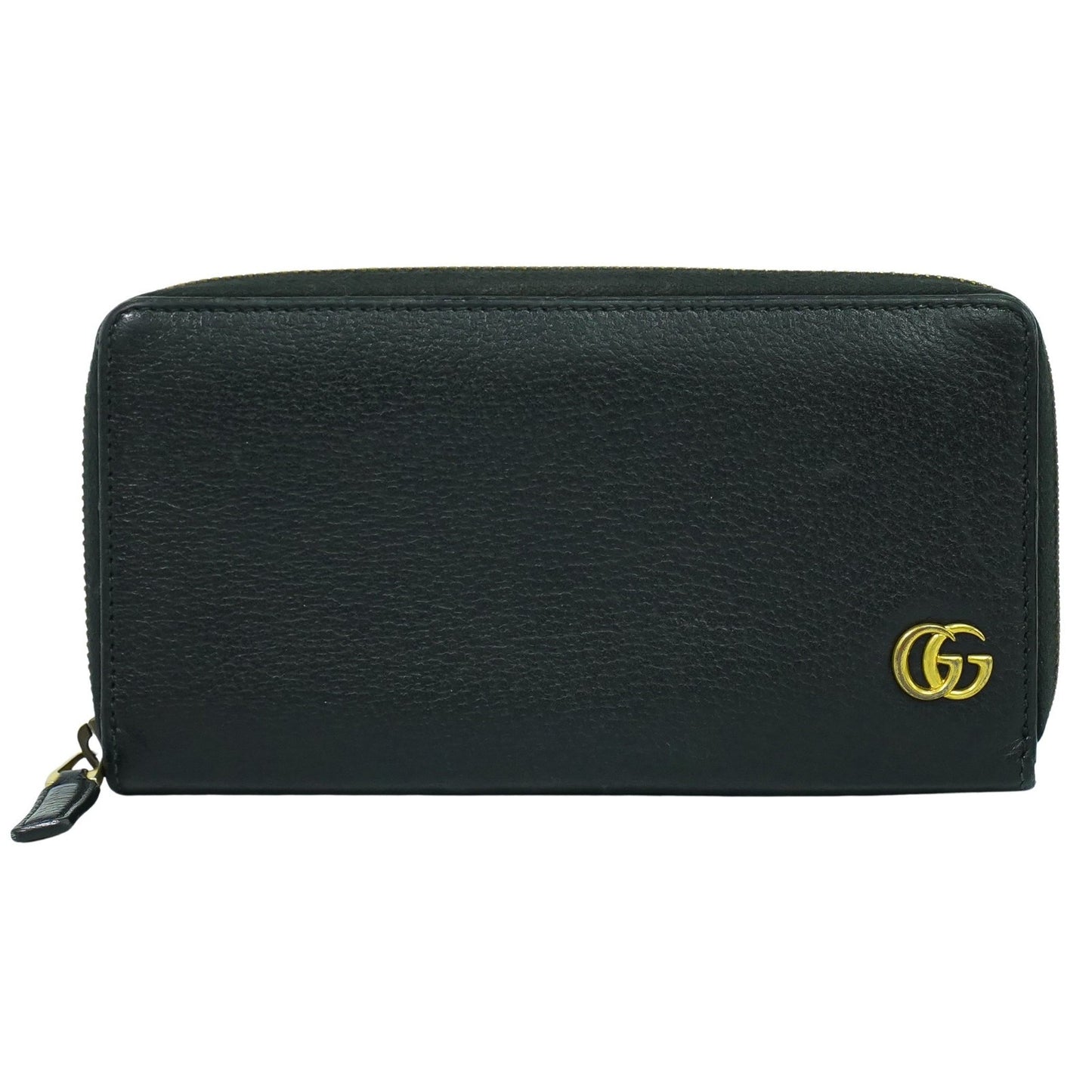 Gucci GG Marmont Zip Around Wallet Leather, BLACK, LEATHER, Wallets