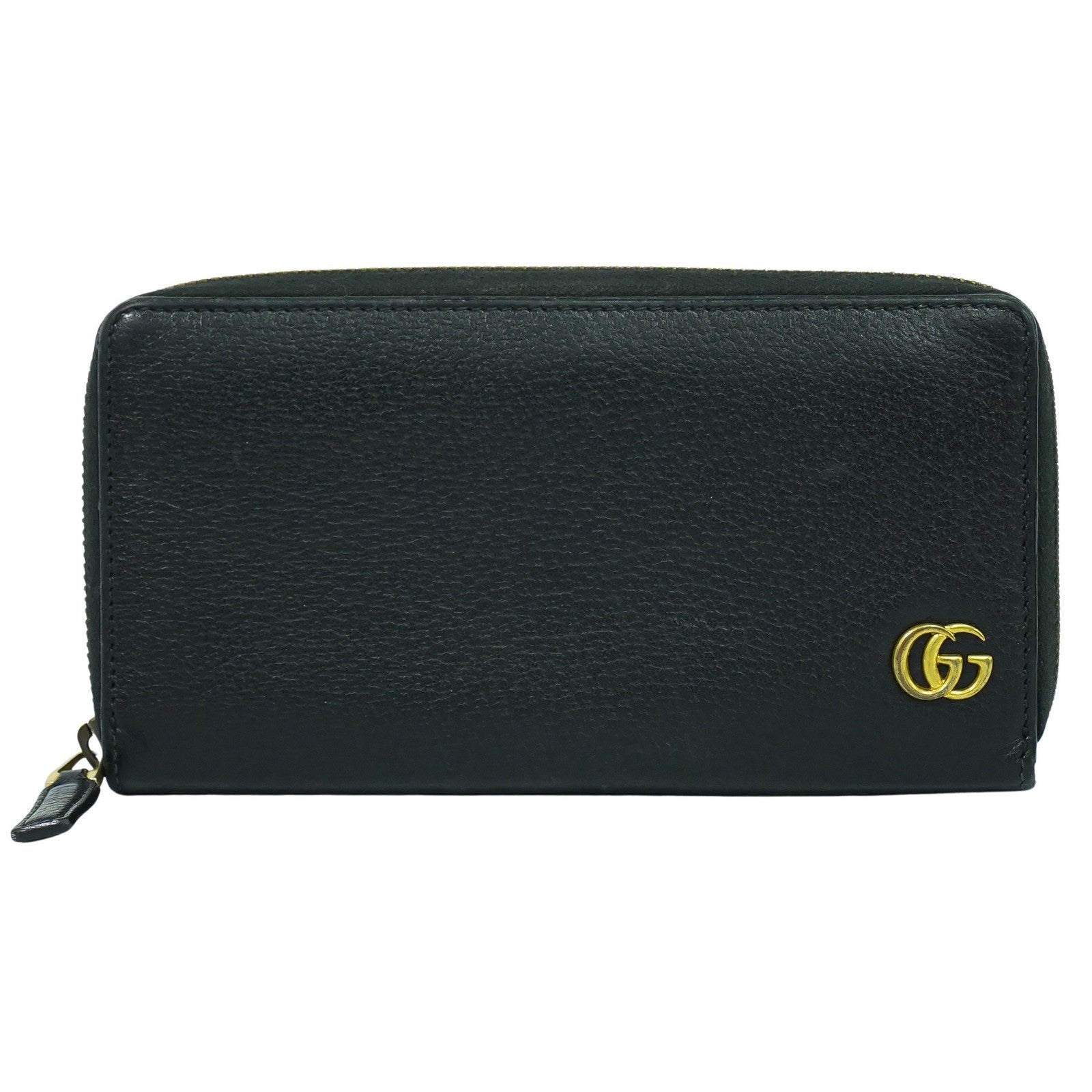 Gucci GG Marmont Zip Around Wallet Leather, BLACK, LEATHER, Wallets
