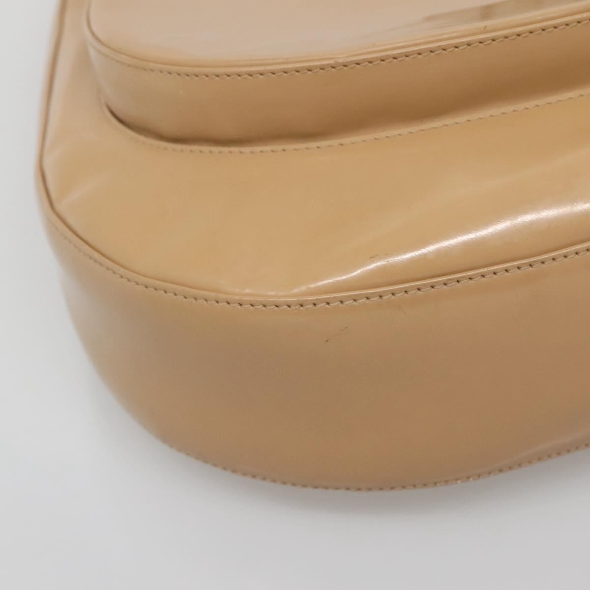 Salvatore Ferragamo Gancini Shoulder Bag Patent Leather, BEIGE, PATENT_LEATHER, Shoulder bag