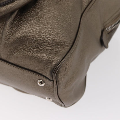 Salvatore Ferragamo Gancini Buckle Shoulder Bag Leather, GOLD, LEATHER, Handbag