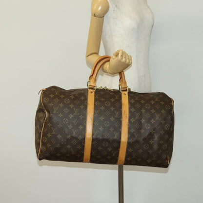 Louis Vuitton Keepall Bag Monogram Canvas, BROWN, CANVAS, Travel bag