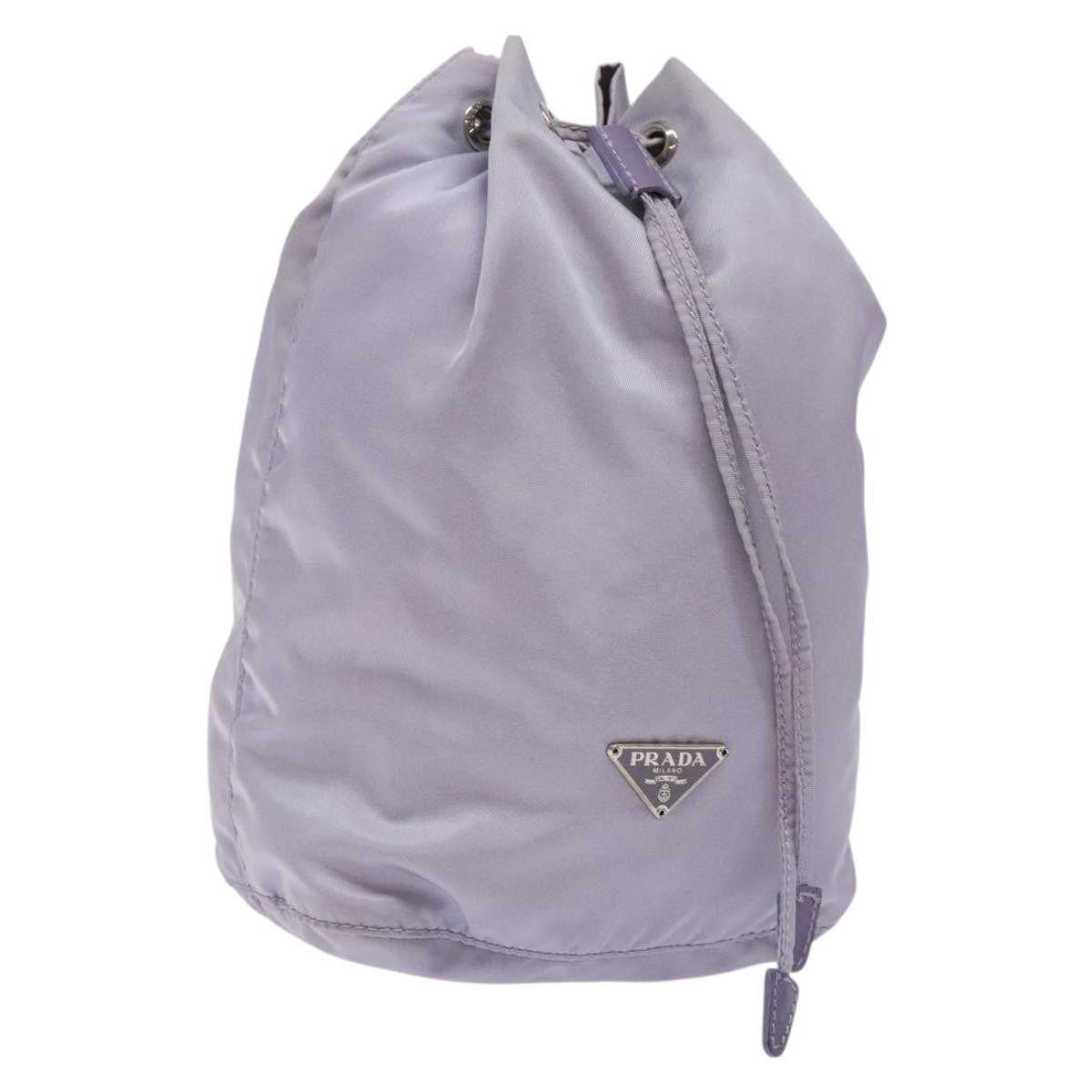 Prada Vela Drawstring Bucket Pouch Tessuto, PURPLE, NYLON, Clutche & pouche