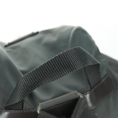 Prada Vela Double Front Pocket Backpack Tessuto with Saffiano Leather, GRAY, NYLON, Backpack