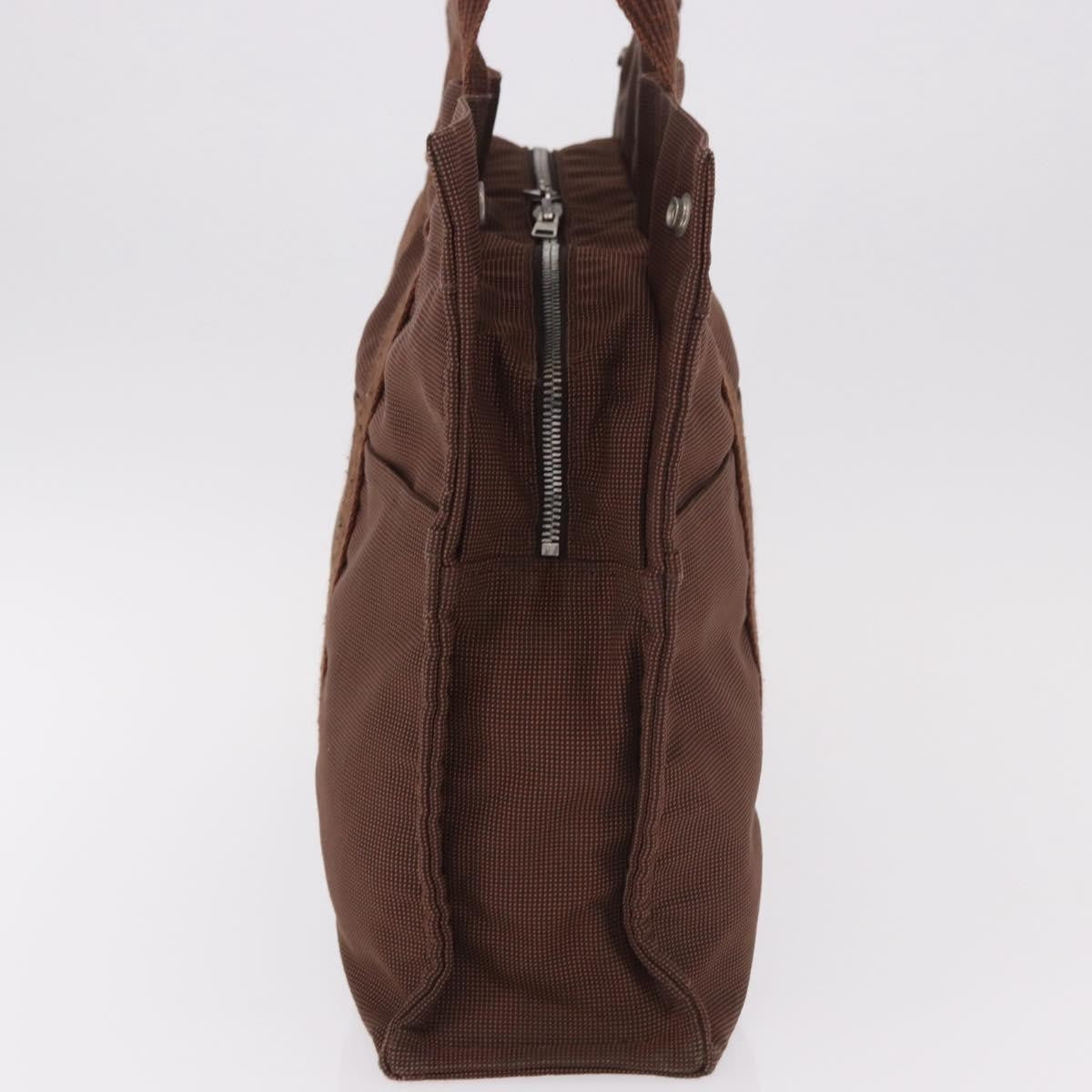 Hermes Fourre Tout Tote Canvas, Brown, Canvas, Tote Bag