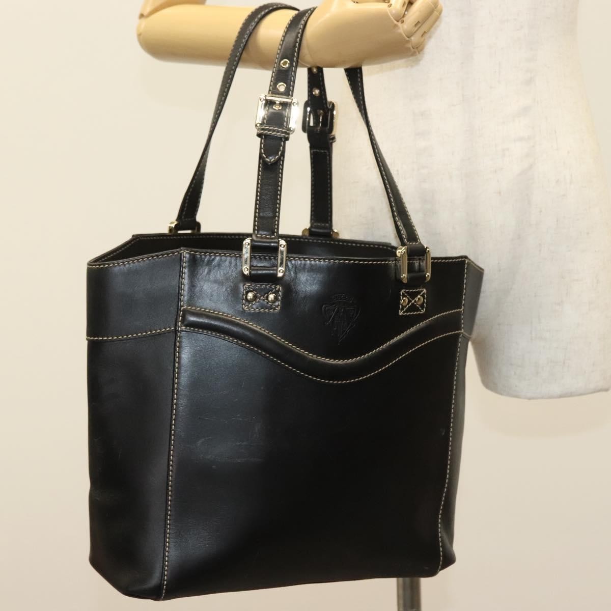 Gucci Tote Bag Leather, BLACK, LEATHER, Tote bag