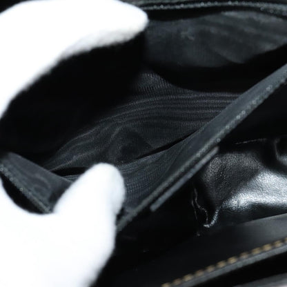 Celine Vintage Circle Logo Crossbody Bag Leather, BLACK, LEATHER, Crossbody bag