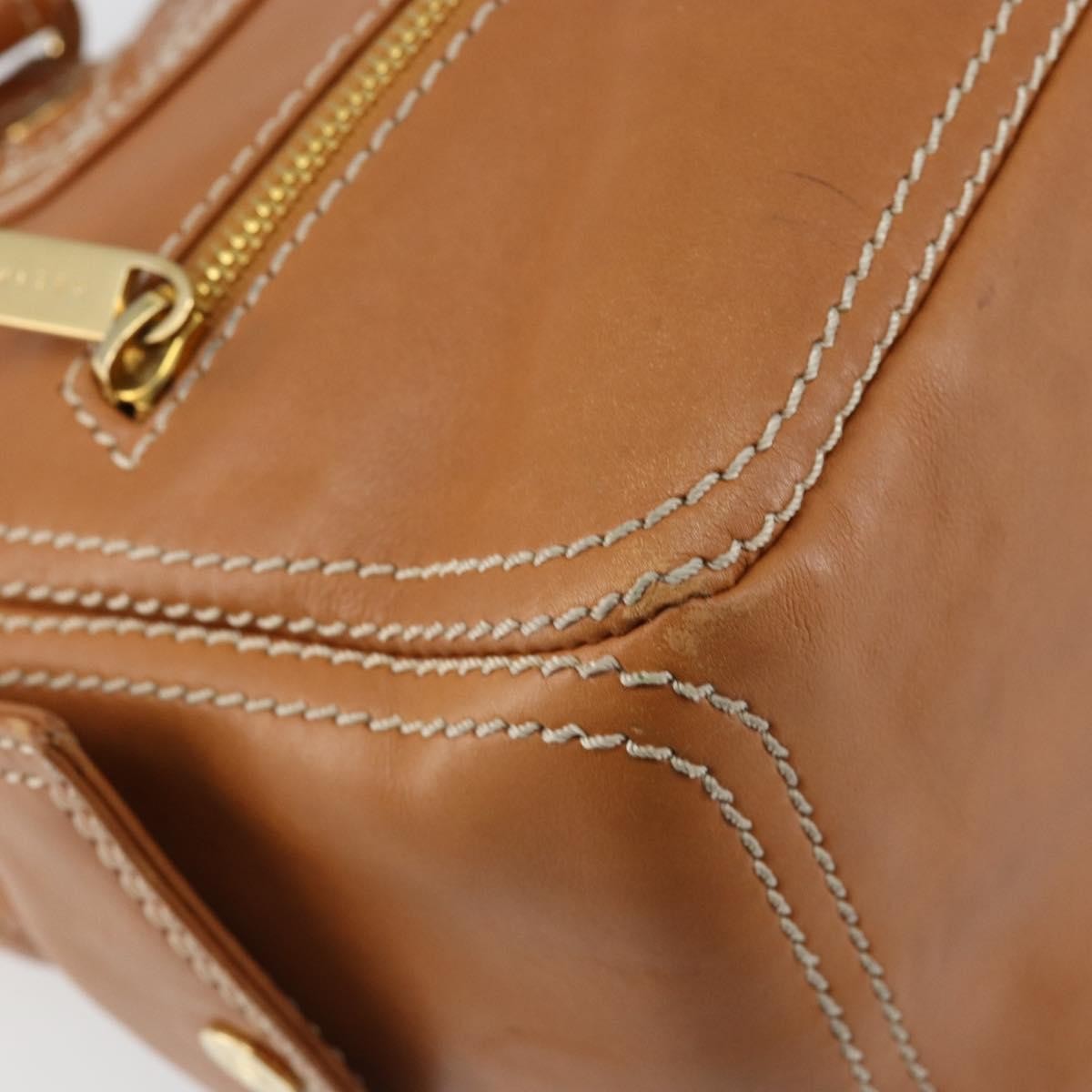 Celine Boogie Satchel Leather, BEIGE, LEATHER, Handbag