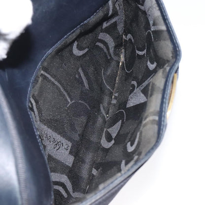 Salvatore Ferragamo Vala Shoulder Bag Leather, NAVY, LEATHER, Shoulder bag