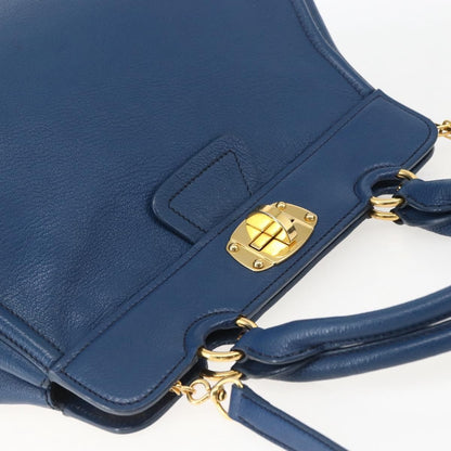 Miu Miu Vintage Tote bag Leather, BLUE, LEATHER, Tote bag