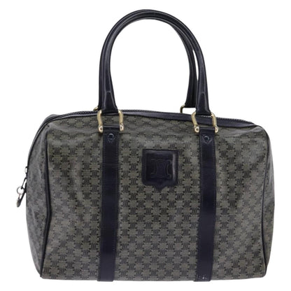 Celine Vintage Boston Bag Macadam Coated Canvas, NAVY, CANVAS, Handbag