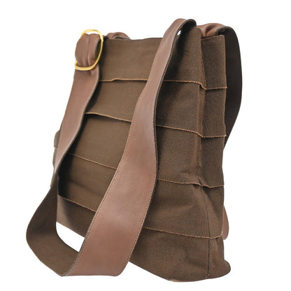 Salvatore Ferragamo Vara shoulder Bag Canvas, BROWN, CANVAS, Shoulder bag