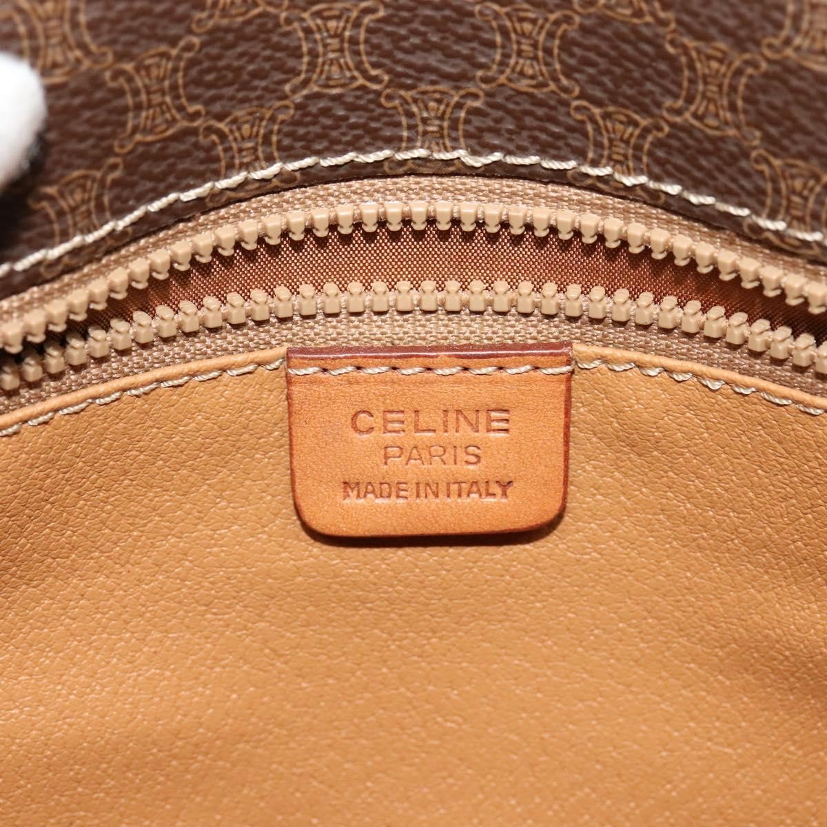 Celine Vintage Macadam Shoulder Bag Canvas and Leather, BROWN, CANVAS, Shoulder bag