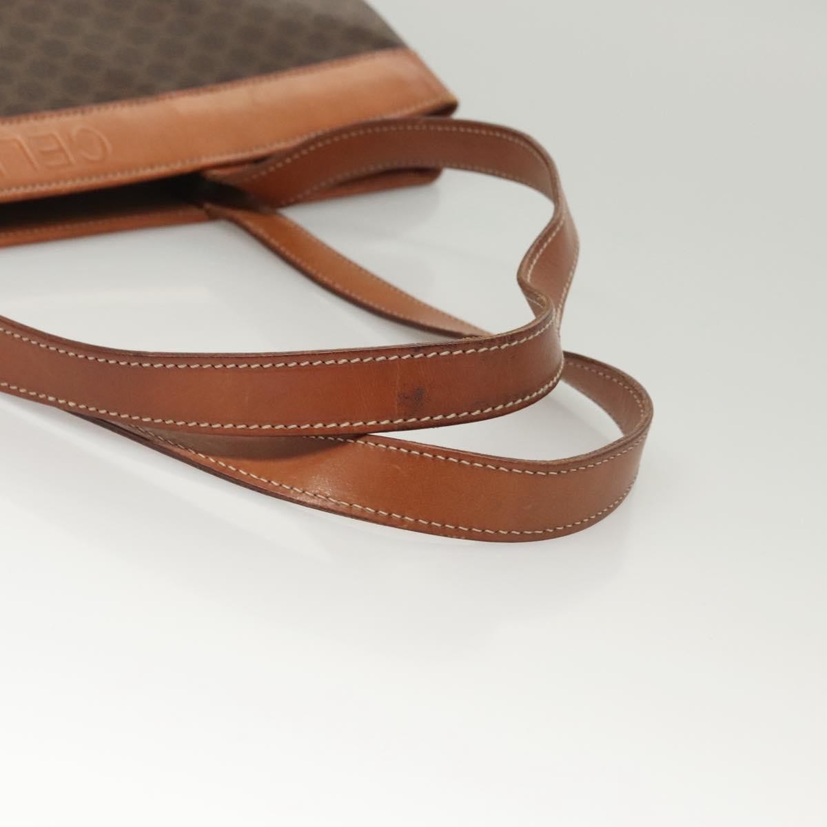 Celine Vintage Macadam Handbag Leather, BROWN, LEATHER, Handbag