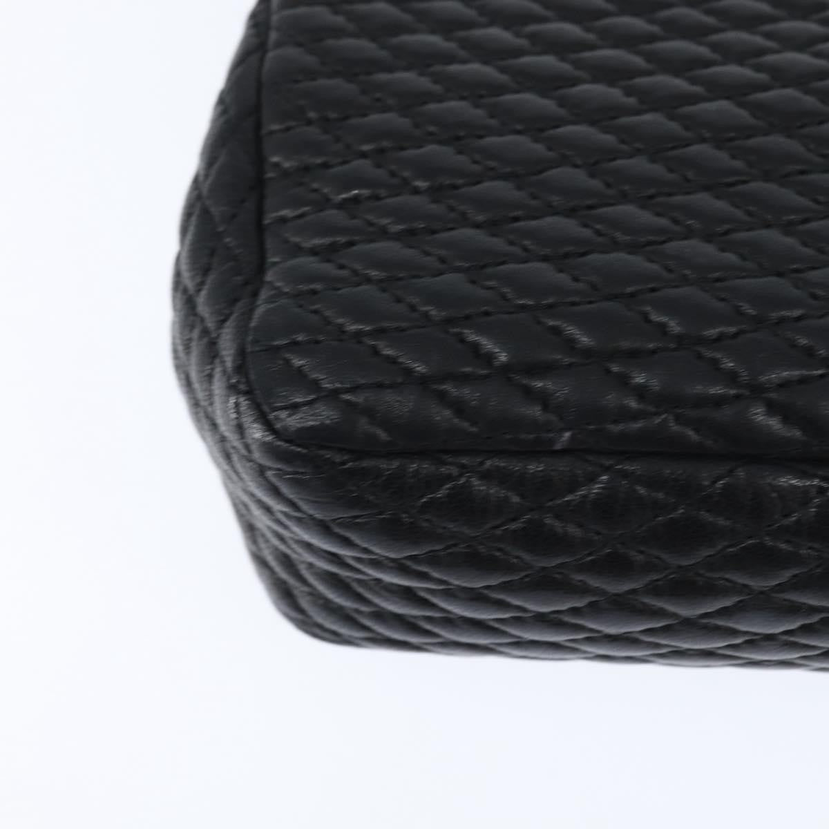 Bally Vintage Chain Shoulder Bag Quilted Leather, BLACK, LEATHER, Shoulder bag