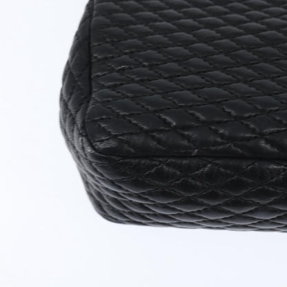 Bally Vintage Chain Shoulder Bag Quilted Leather, BLACK, LEATHER, Shoulder bag