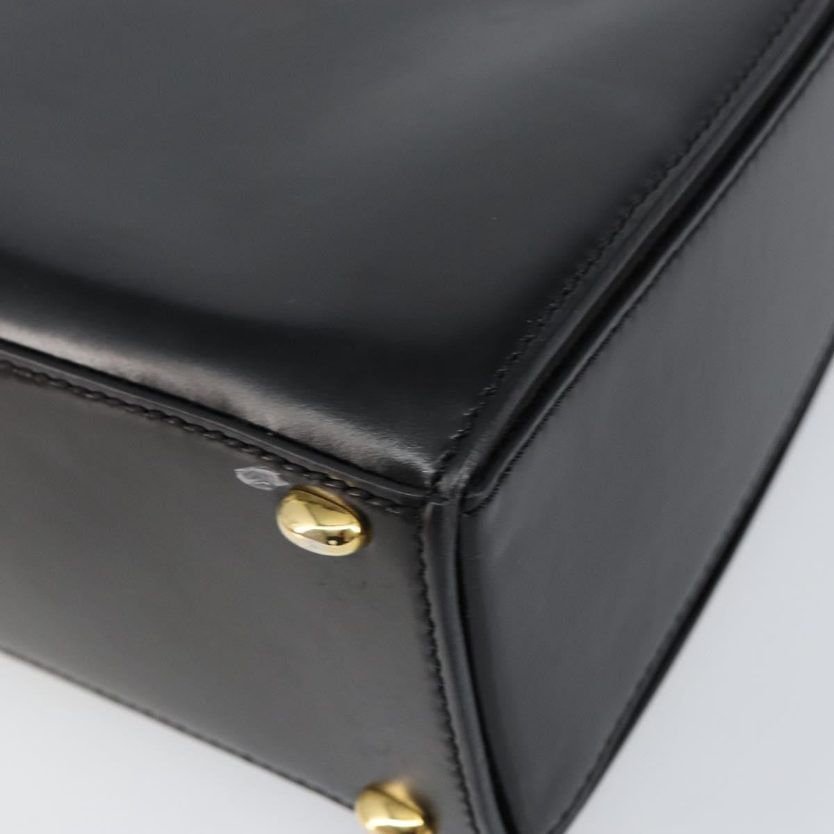 Celine Vintage Convertible Turnlock Top Handle Bag Leather, BLACK, LEATHER, Handbag