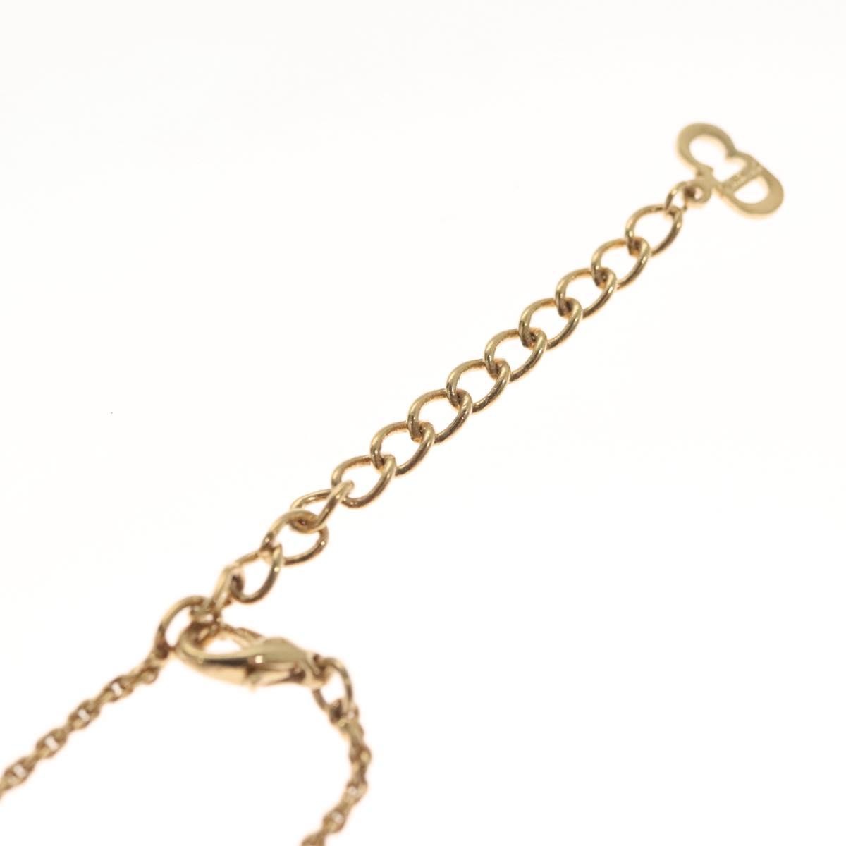 Christian Dior CD Round Pendant Necklace Metal and Crystals, GOLD, METAL, Necklace