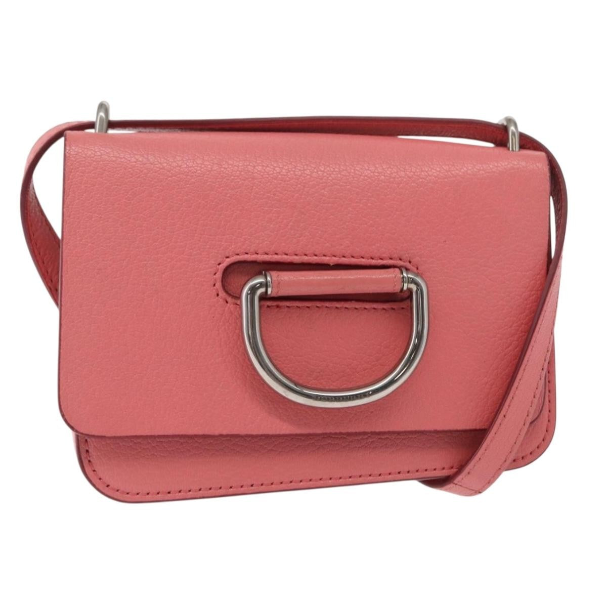 Burberry D-Ring Shoulder Bag Leather, PINK, LEATHER, Shoulder bag