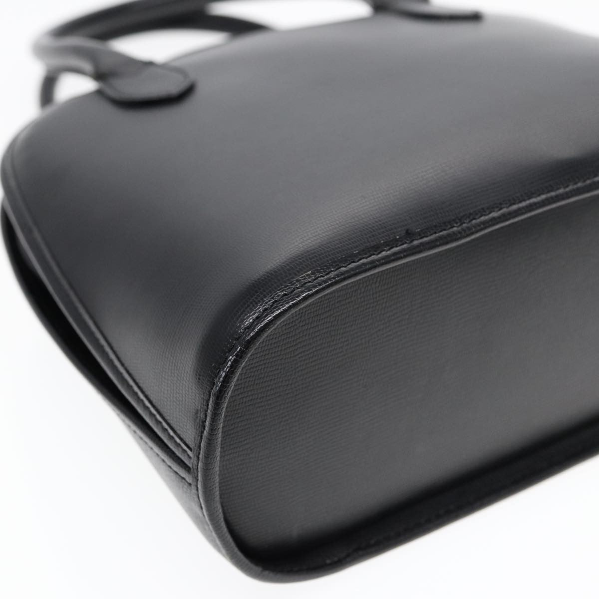 Celine Circle Logo Handbag Leather, BLACK, LEATHER, Handbag